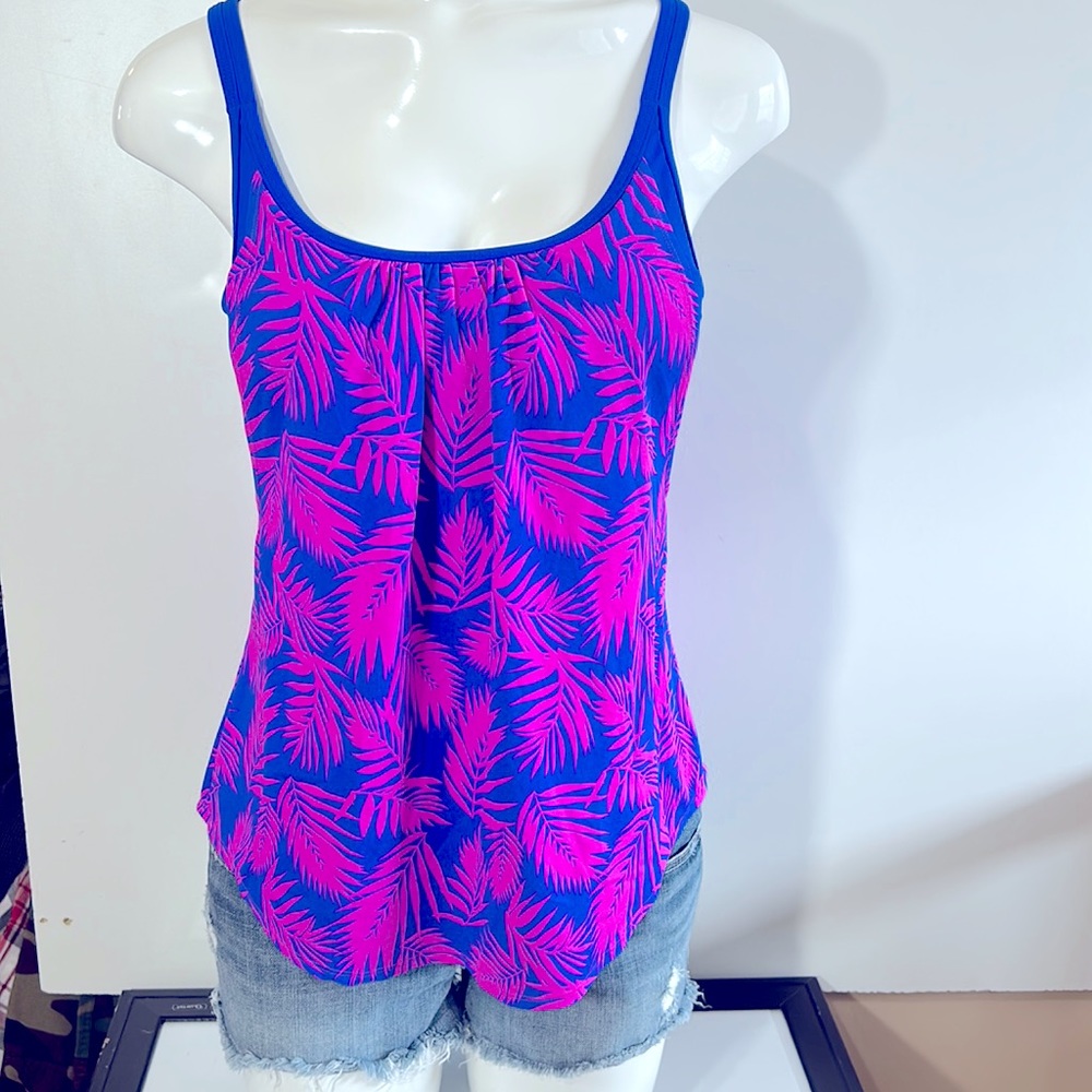 DSG ALEX TANKINI PALM BEACH SAPHIRE COLOUR DOUBLE STRAPS SIZE MEDIUM
